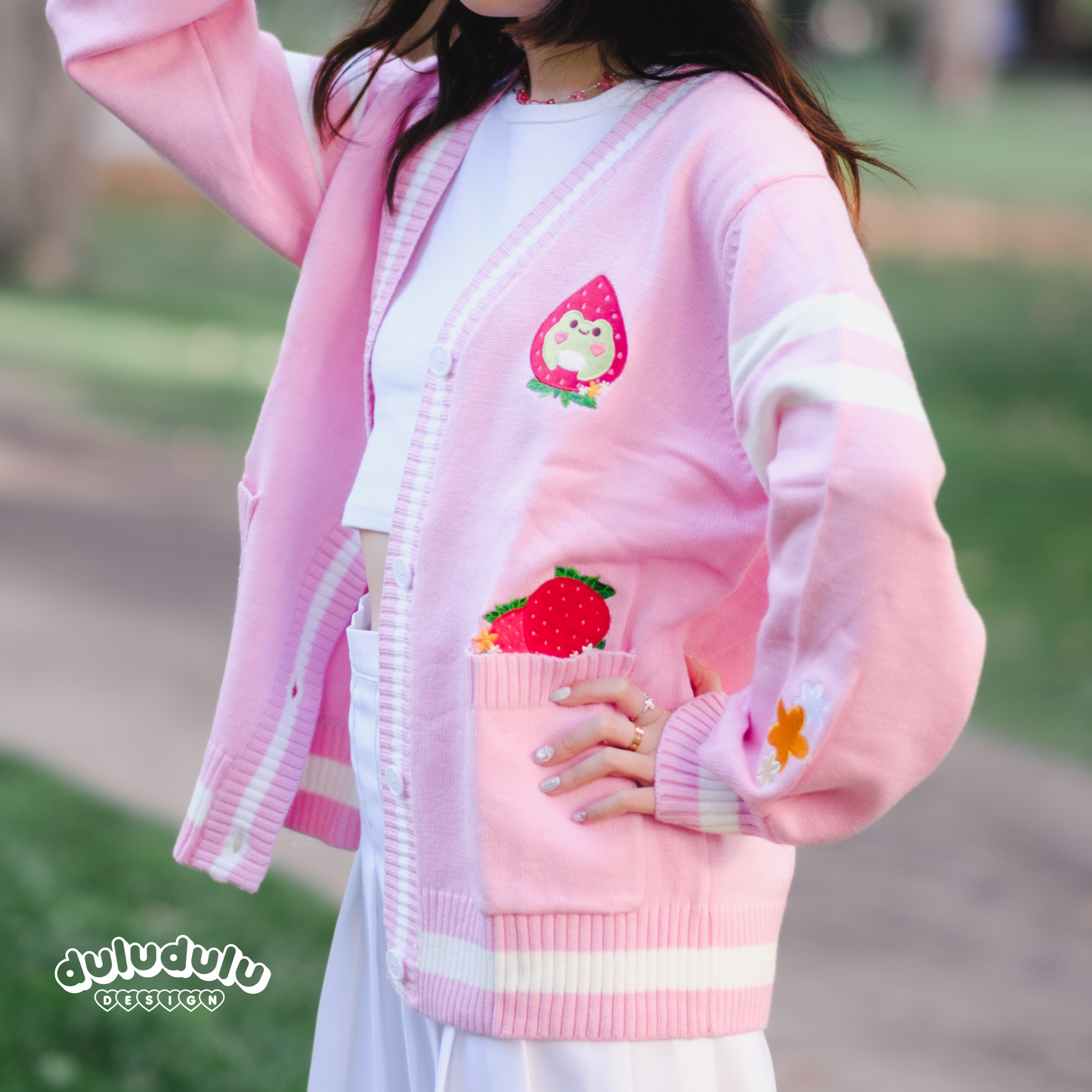 Strawberry Pink Froggie Cardigan