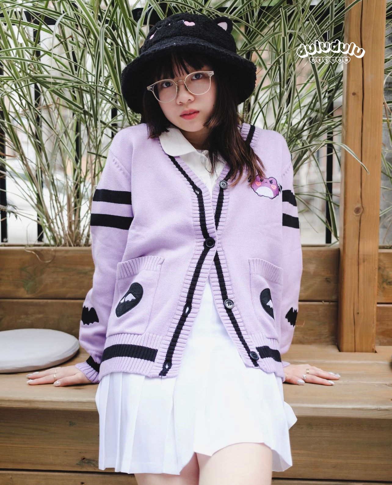 Gothic Purple Froggie Cardigan