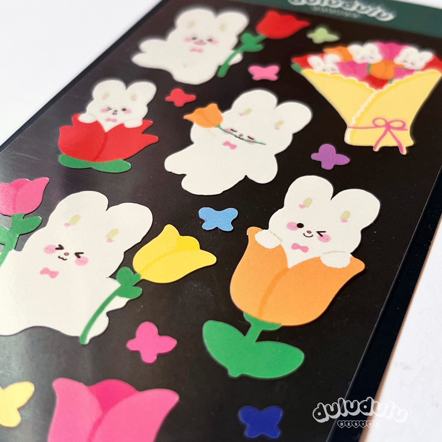 Tulip Bunnies Deco Sticker Sheet