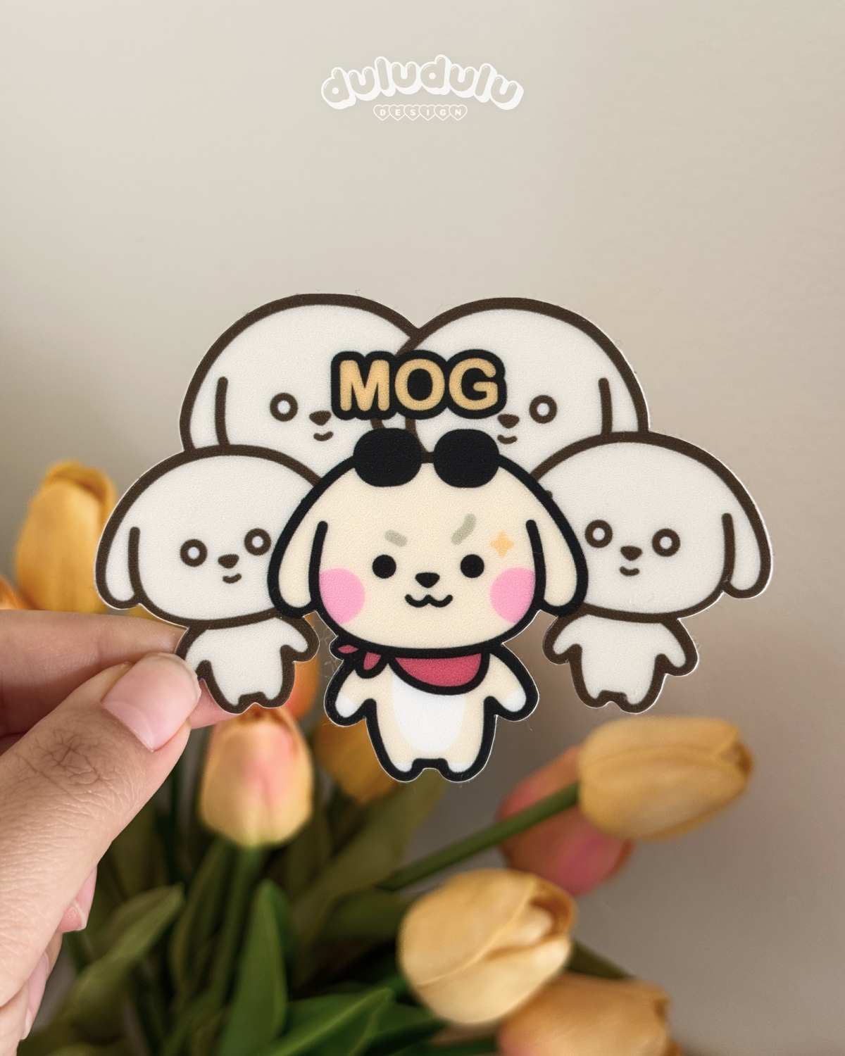 MOG meme waterproof sticker