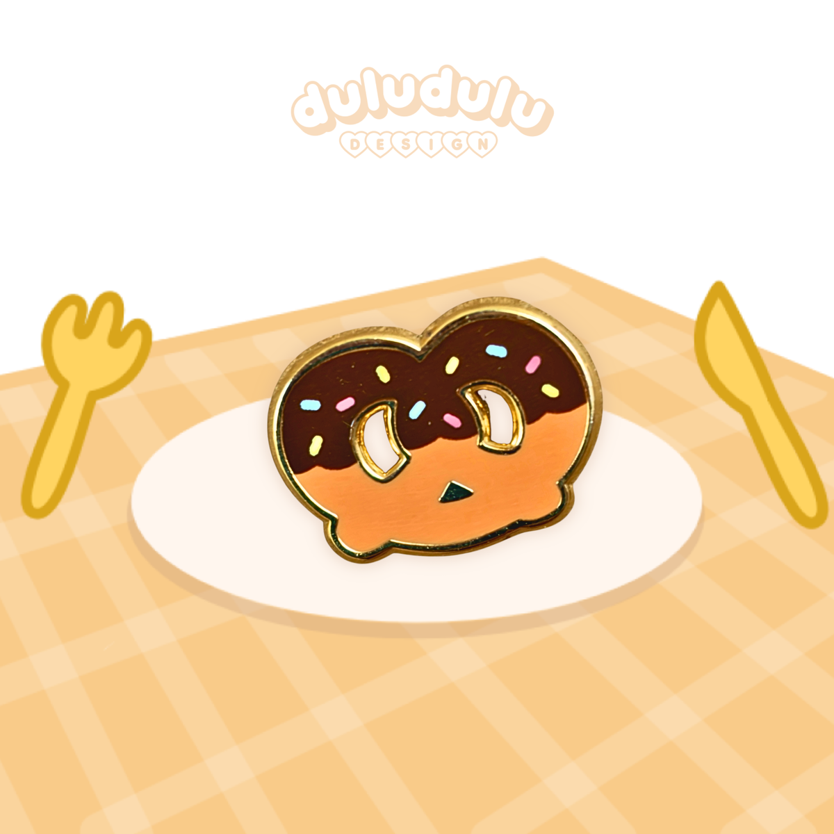 chocolate pretzel mini pin