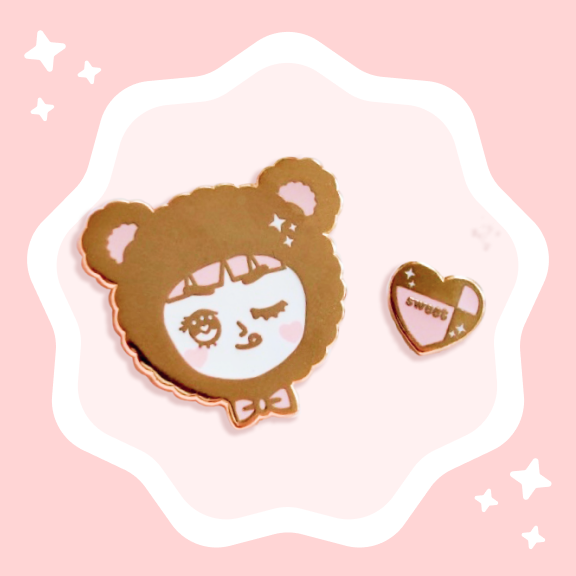 Beary Cute Enamel Pin Set