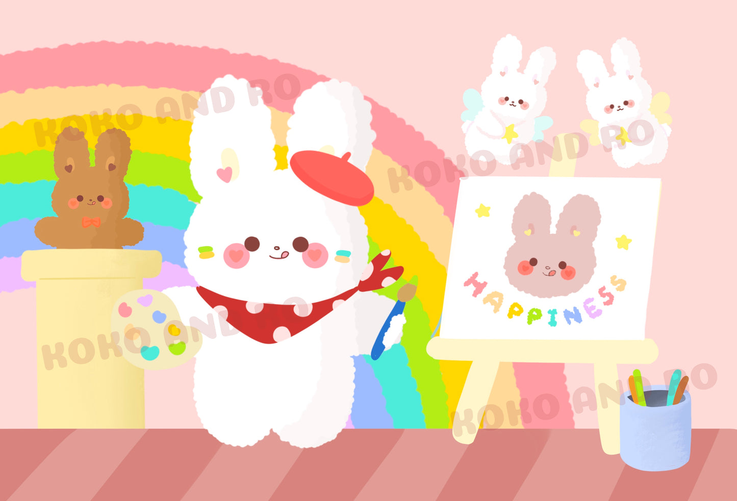 Koko & Ro Happy Artist Day Postcard