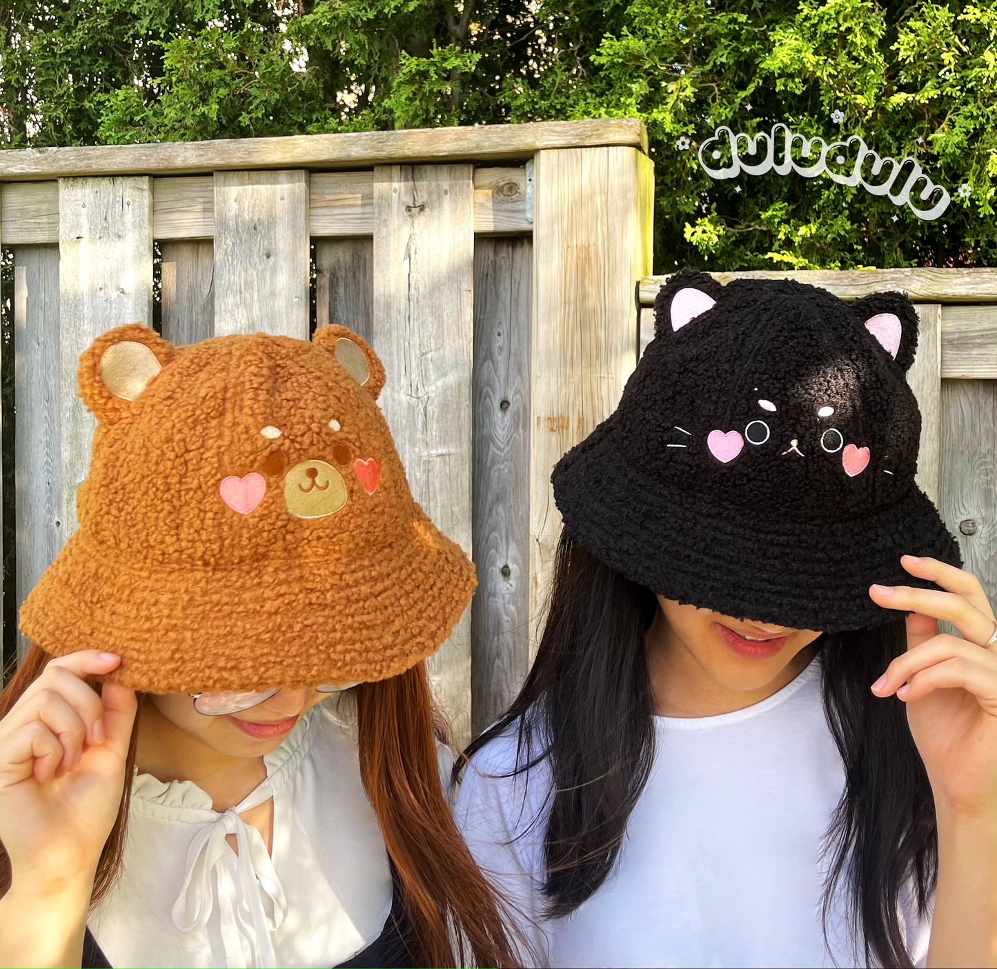 Fluffy Black Cat bucket hat