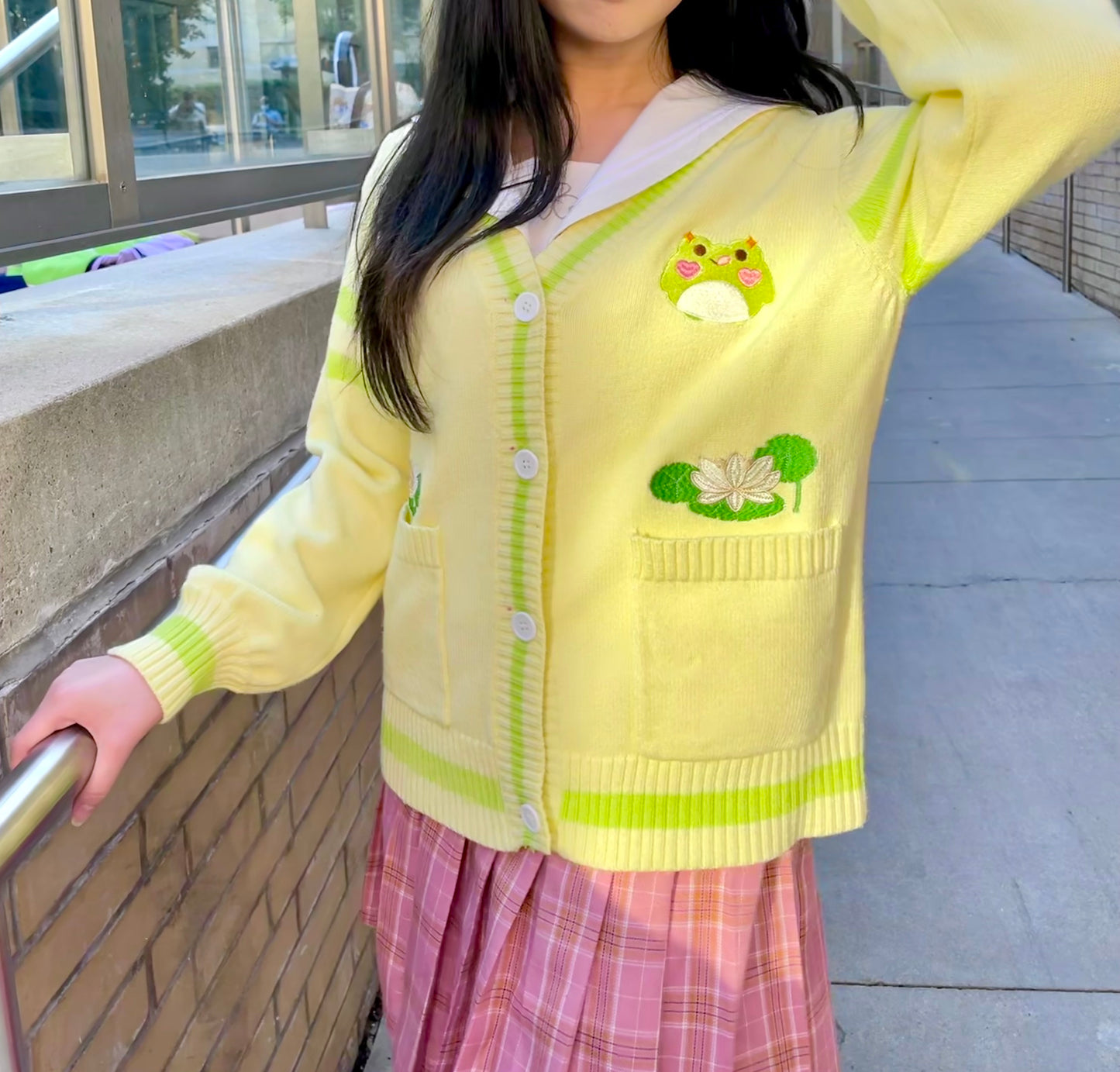Pastel Yellow Froggie Cardigan