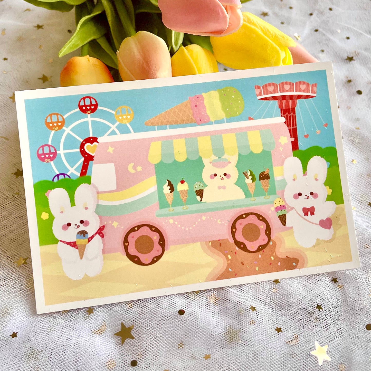Koko & Ro Ice Cream Truck Postcard