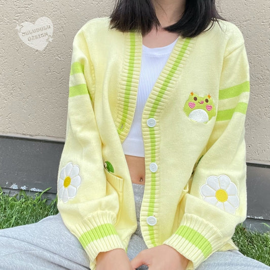 Pastel Yellow Froggie Cardigan