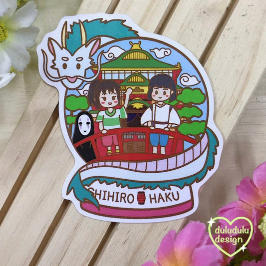 Chihiro x Haku Snowglobe Vinyl Sticker