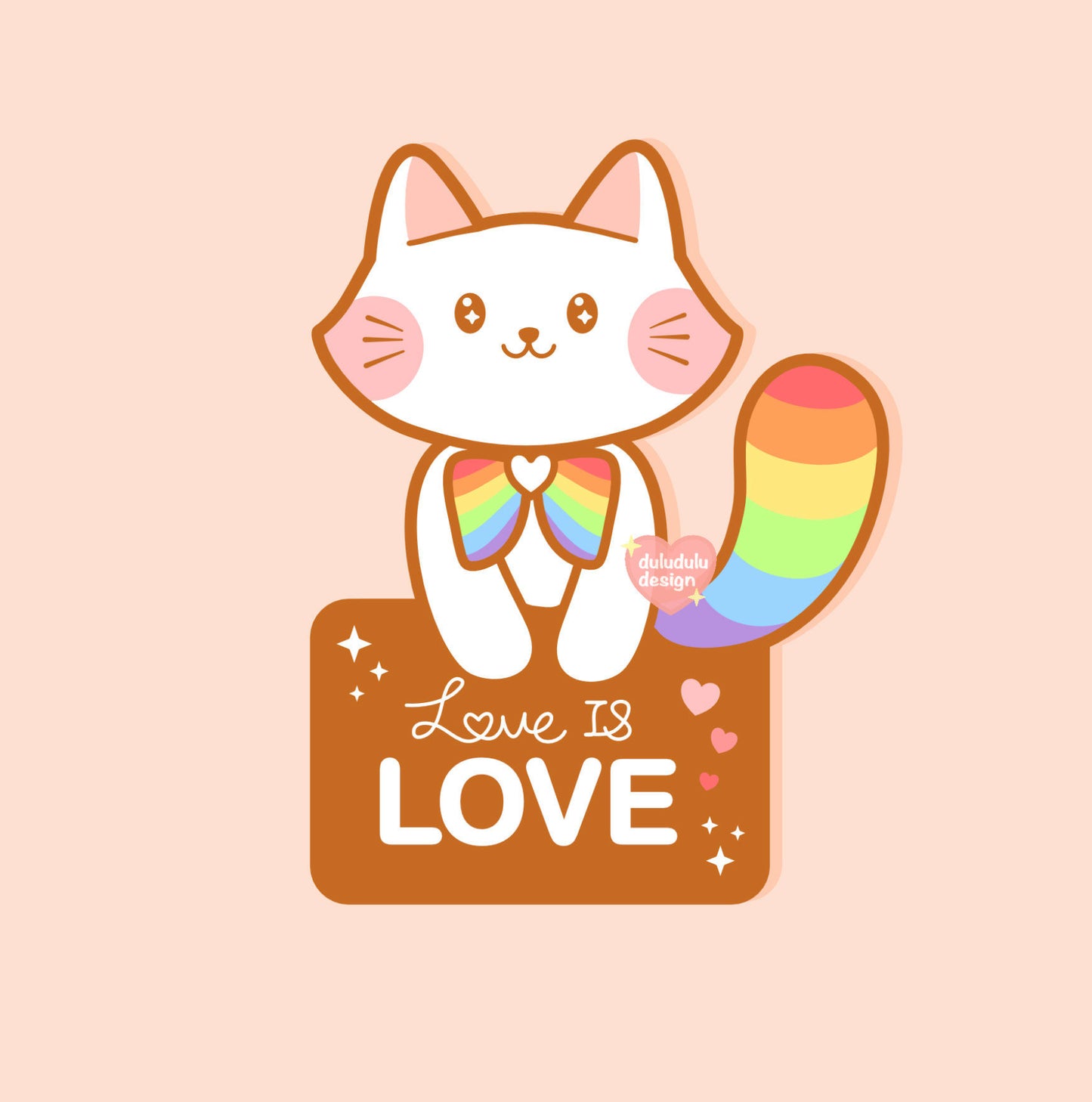 PRIDE 2020 - Love is Love Rainbow Kitty Enamel Pin
