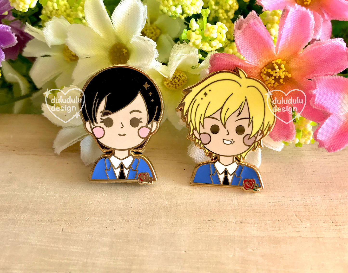 Ouran High School Host Club: Haruhi x Tamaki Enamel Pins