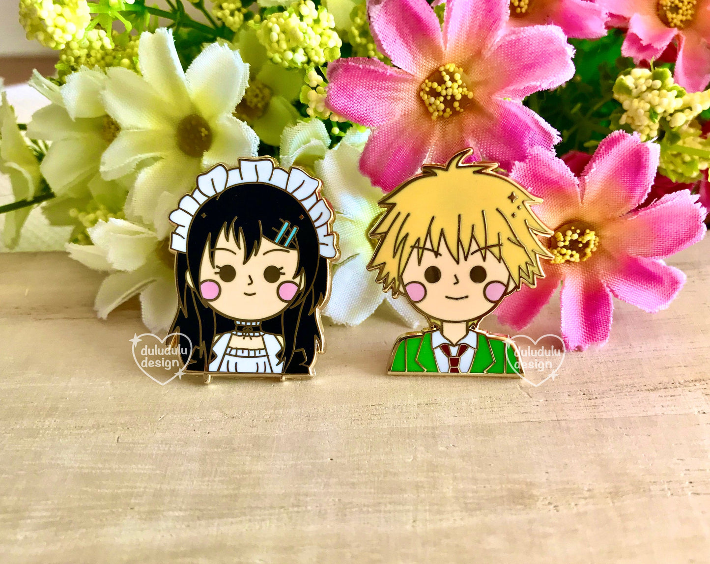Kaichou Wa Maid Sama Misaki x Usui Hard Enamel Pins
