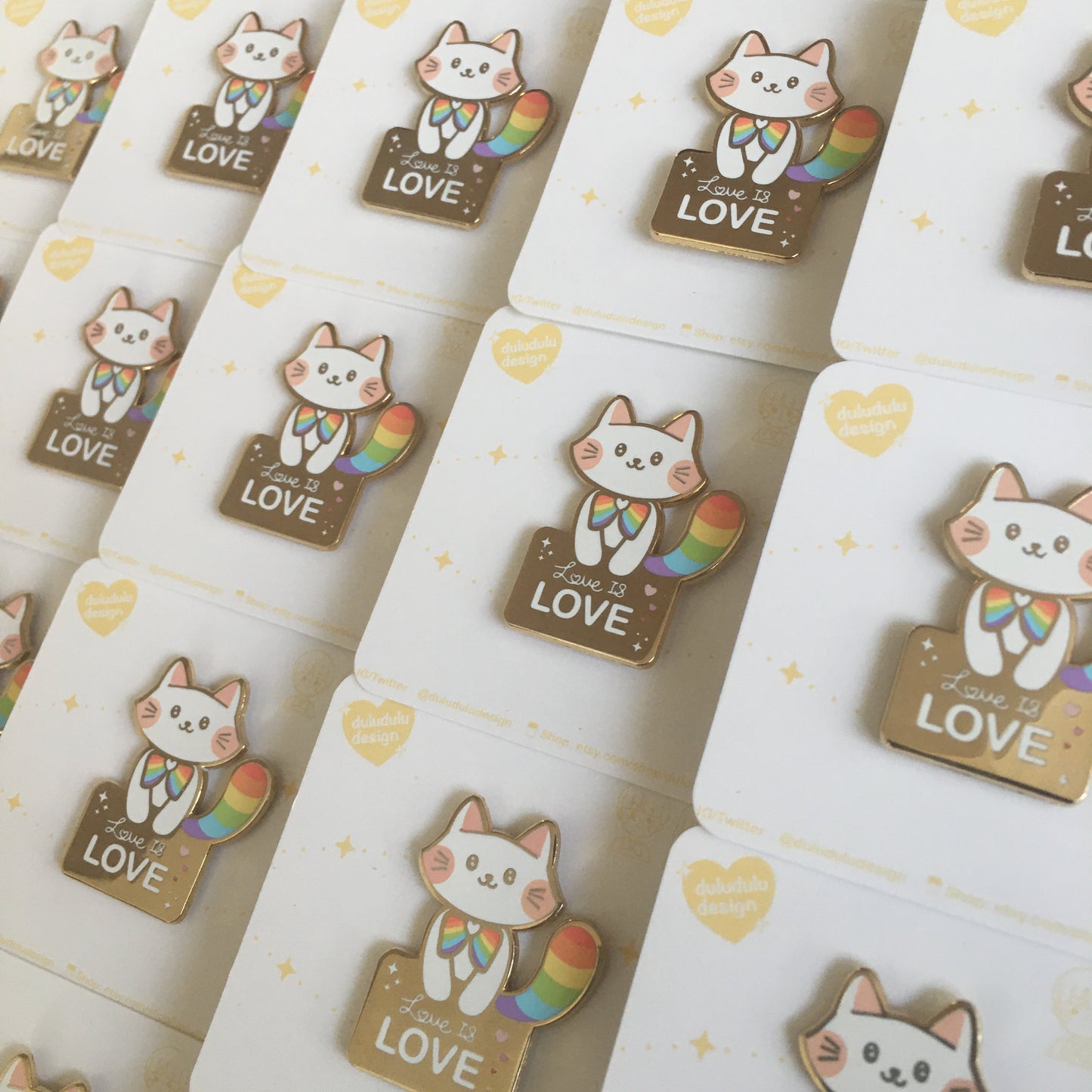 PRIDE 2020 - Love is Love Rainbow Kitty Enamel Pin