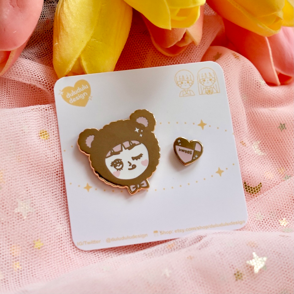 Beary Cute Enamel Pin Set