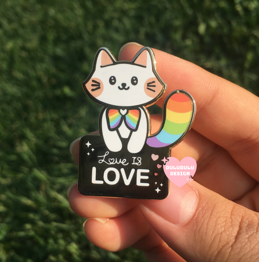 PRIDE 2020 - Love is Love Rainbow Kitty Enamel Pin