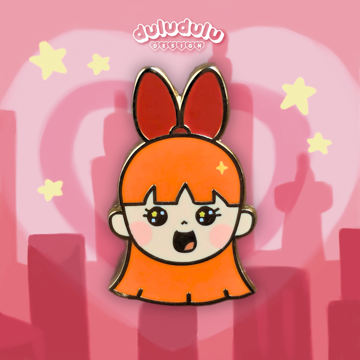 Blossom powerpuff girls enamel pin