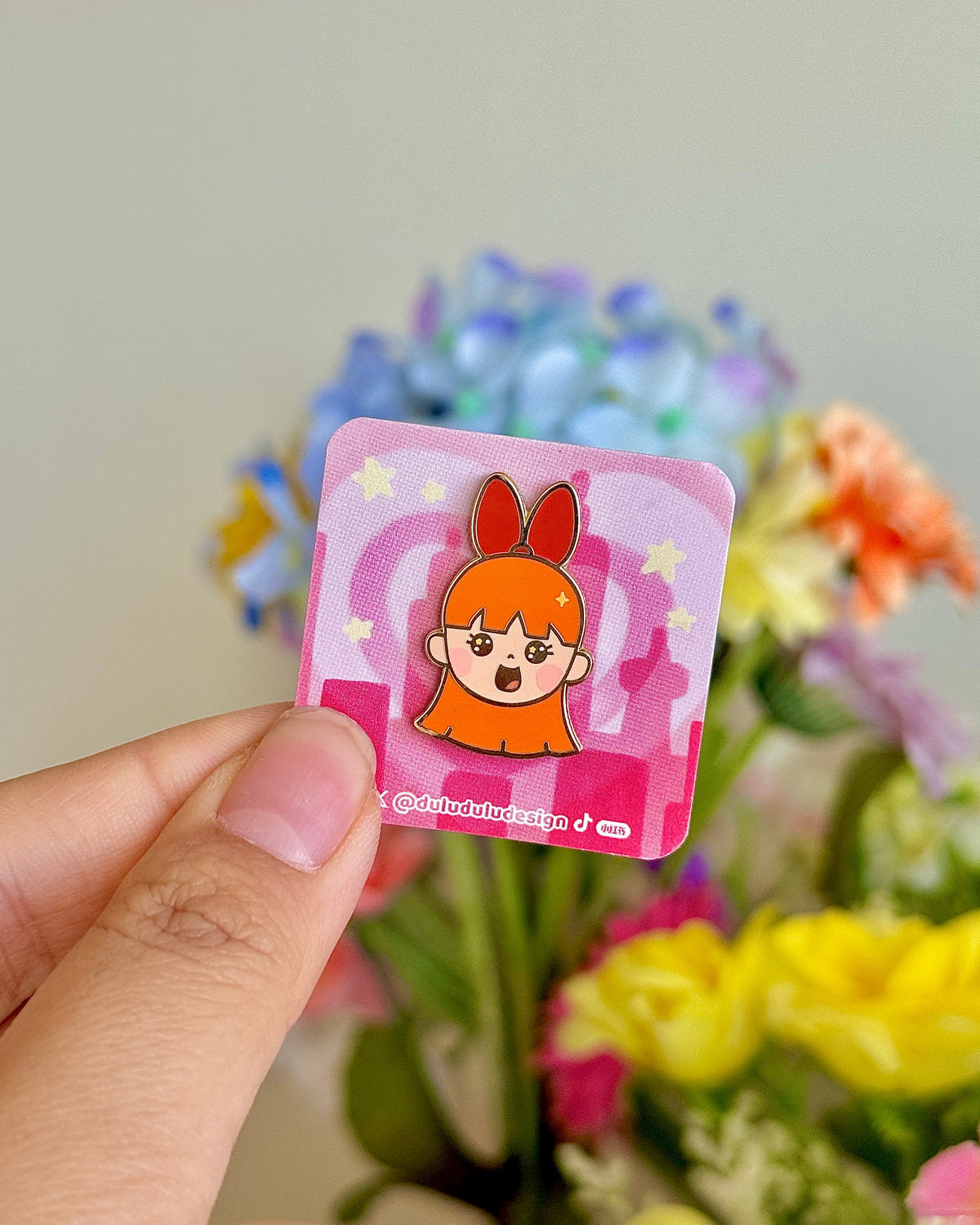 Blossom powerpuff girls mini pin
