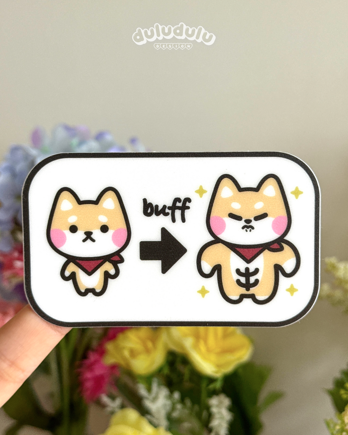 Buff up shiba inu sticker