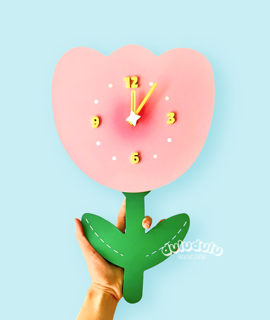 Pink Tulip Clock