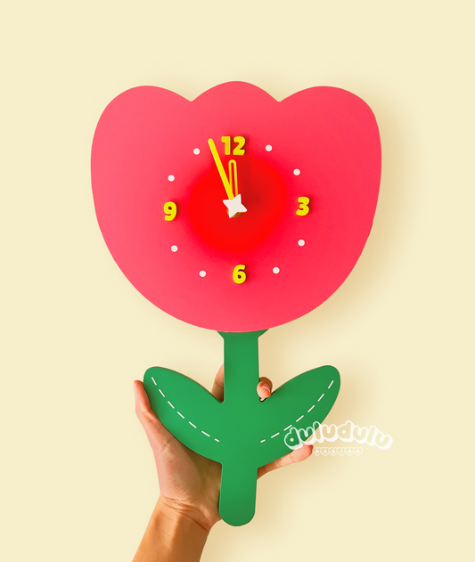 Red Tulip Clock (gradient ver.)