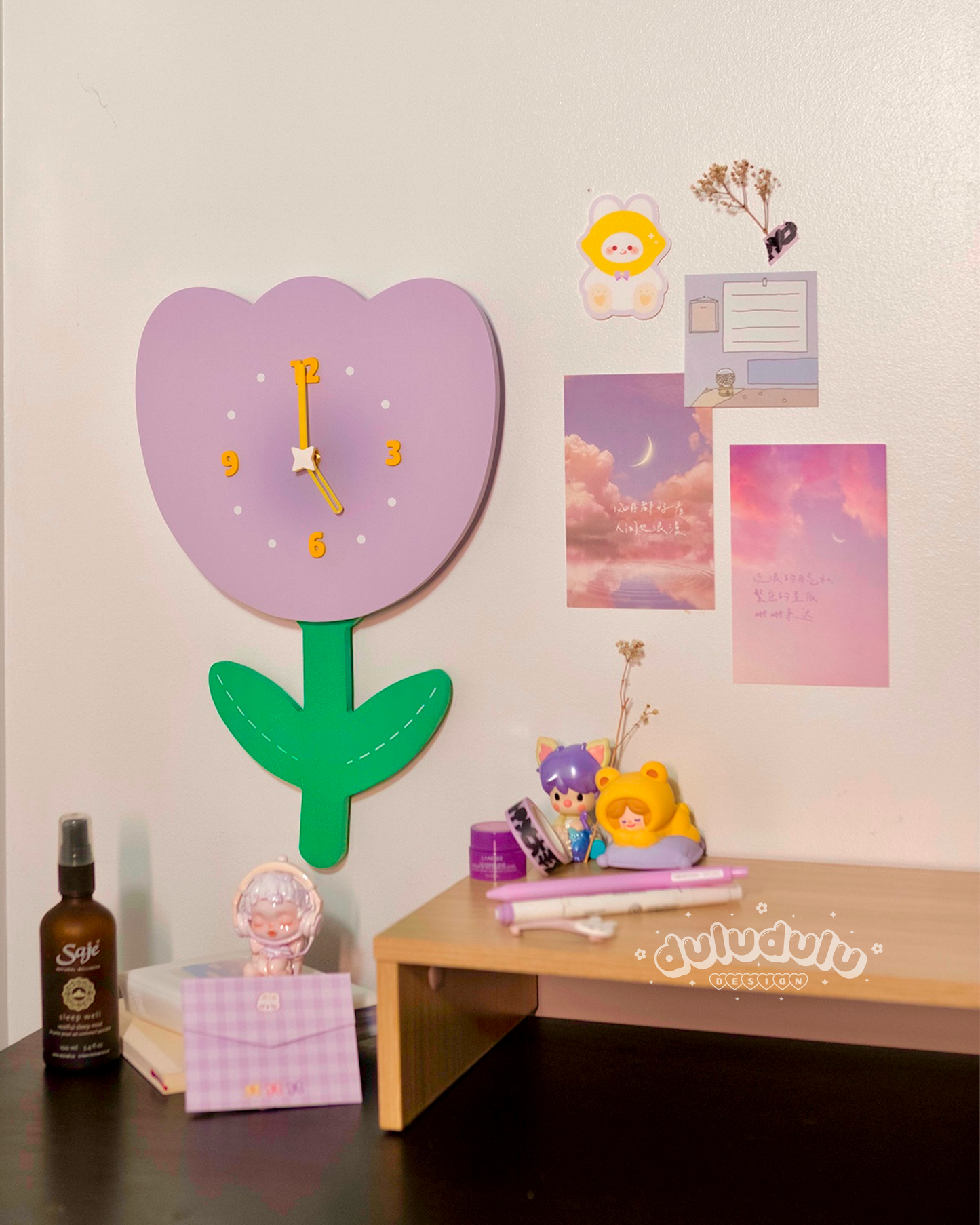 Purple Tulip Clock