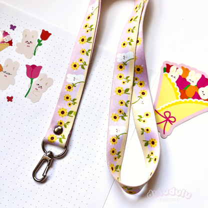 Sunflower Bunny Cardholder & Lanyard