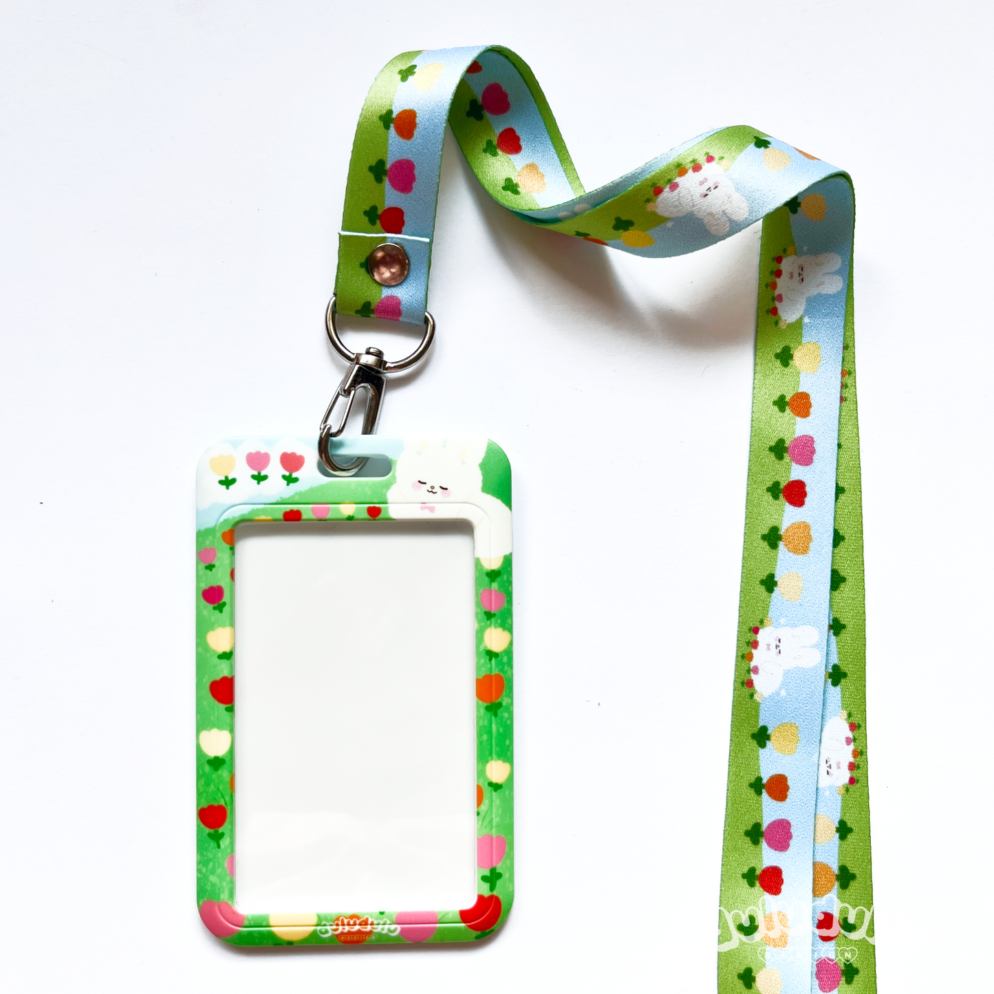 Tulip Field Bunny Cardholder & Lanyard