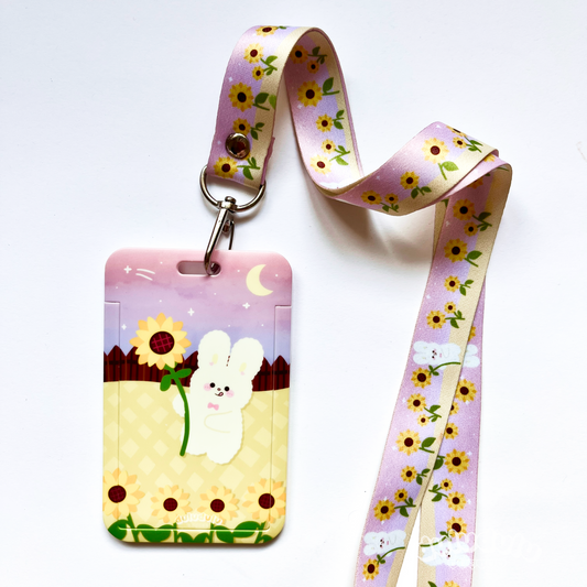 Sunflower Bunny Cardholder & Lanyard