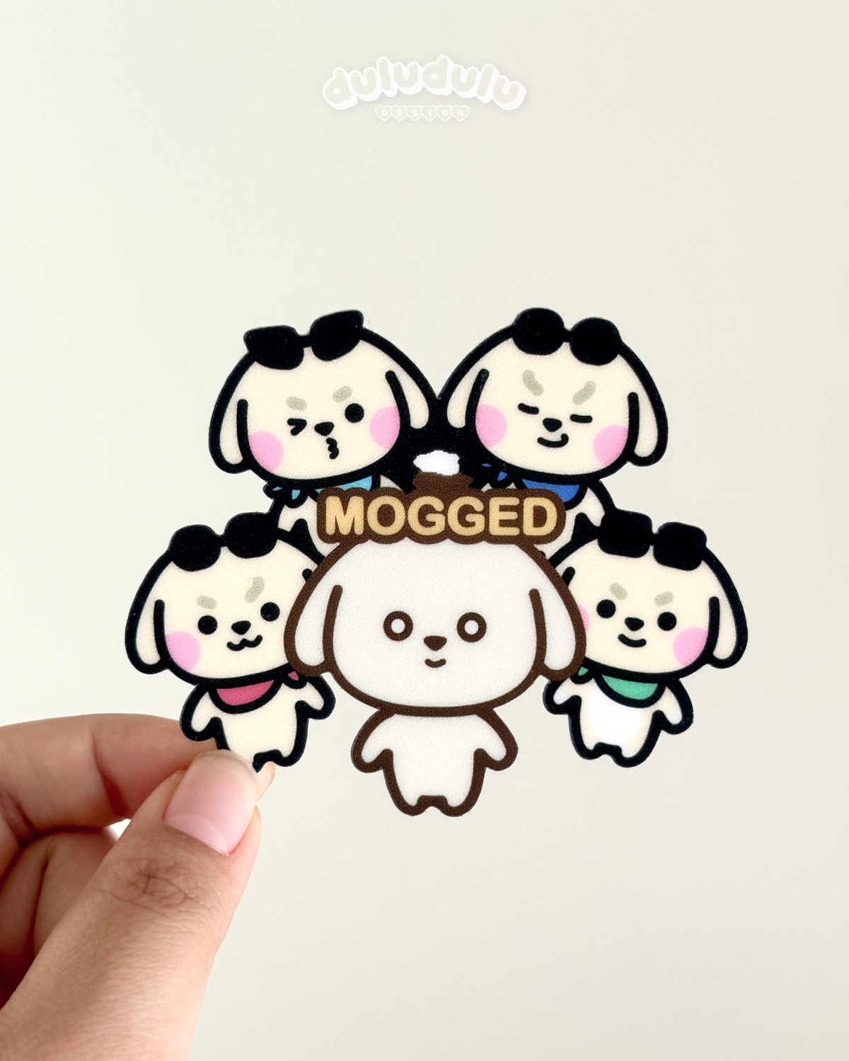 MOGGED meme vinyl sticker