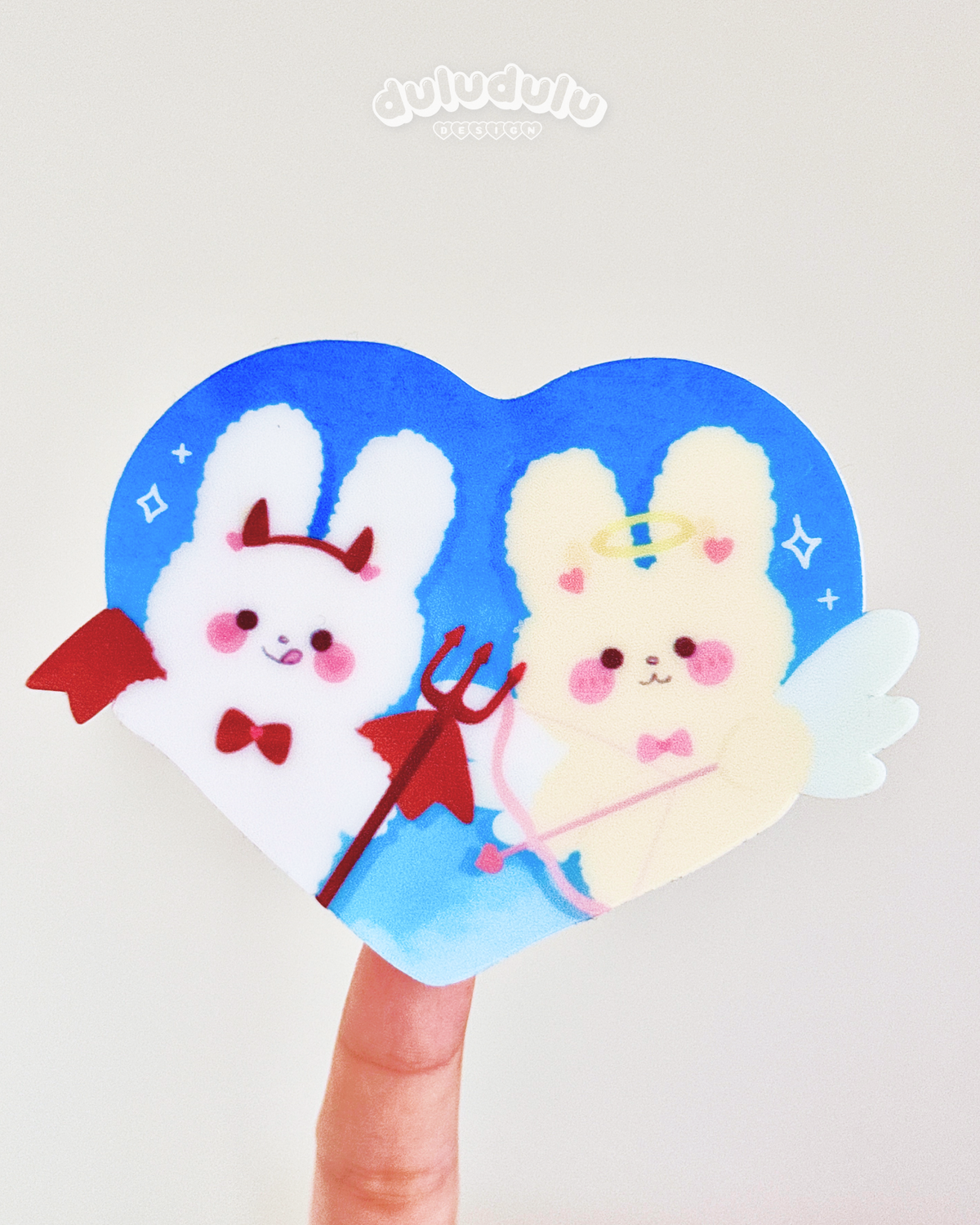 angel x devil bunny vinyl sticker
