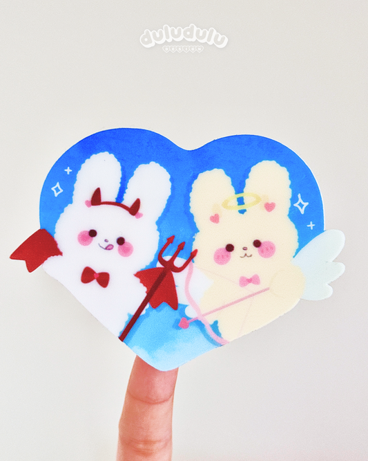 angel x devil bunny vinyl sticker