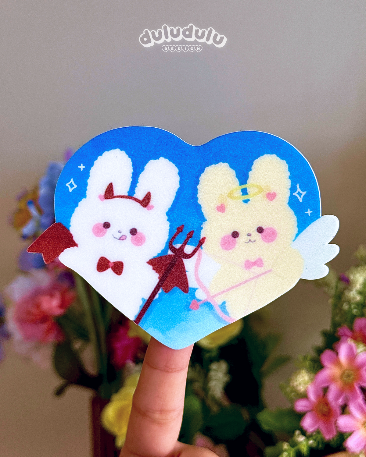 angel x devil waterproof sticker