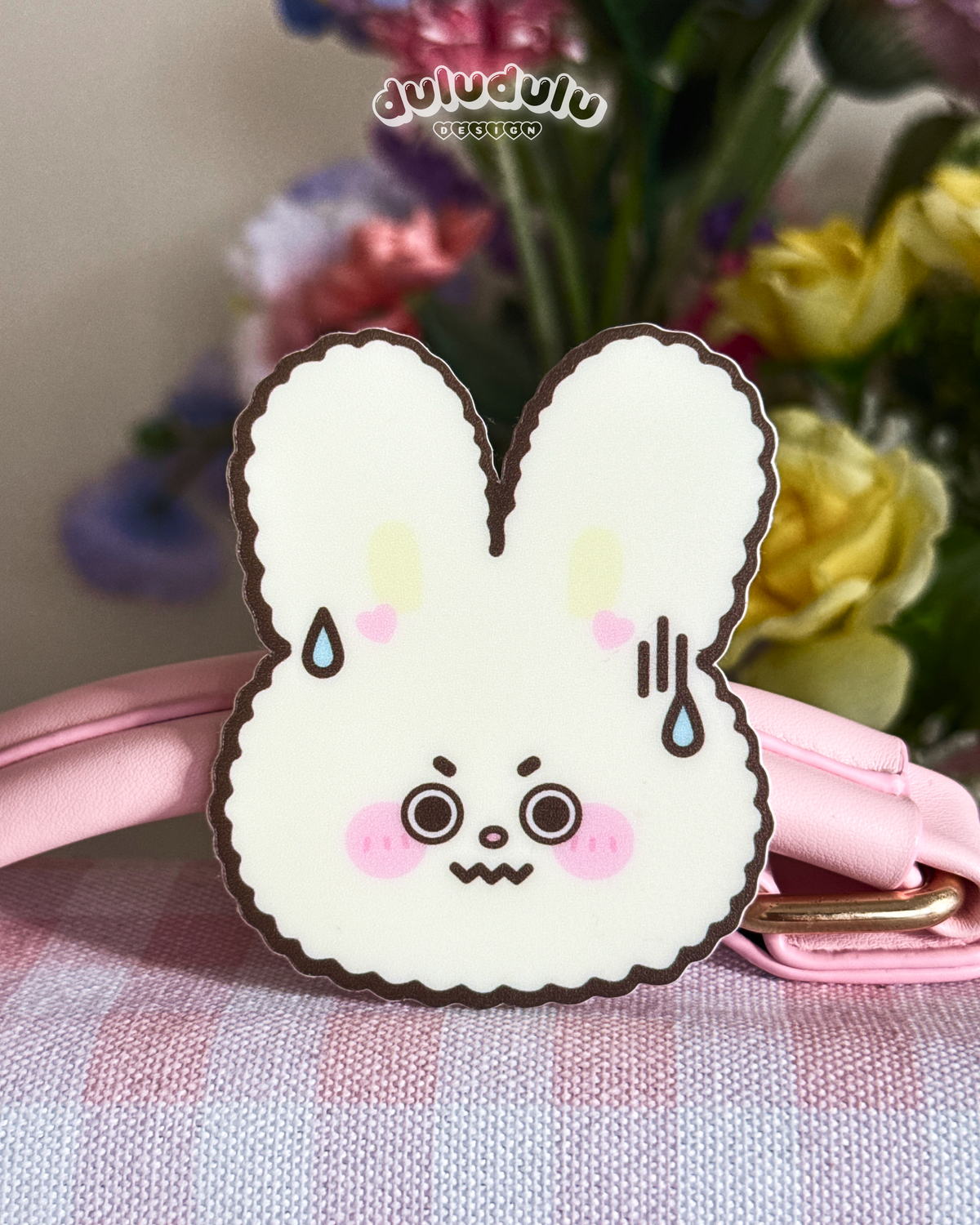 anxious bunny vinyl sticker