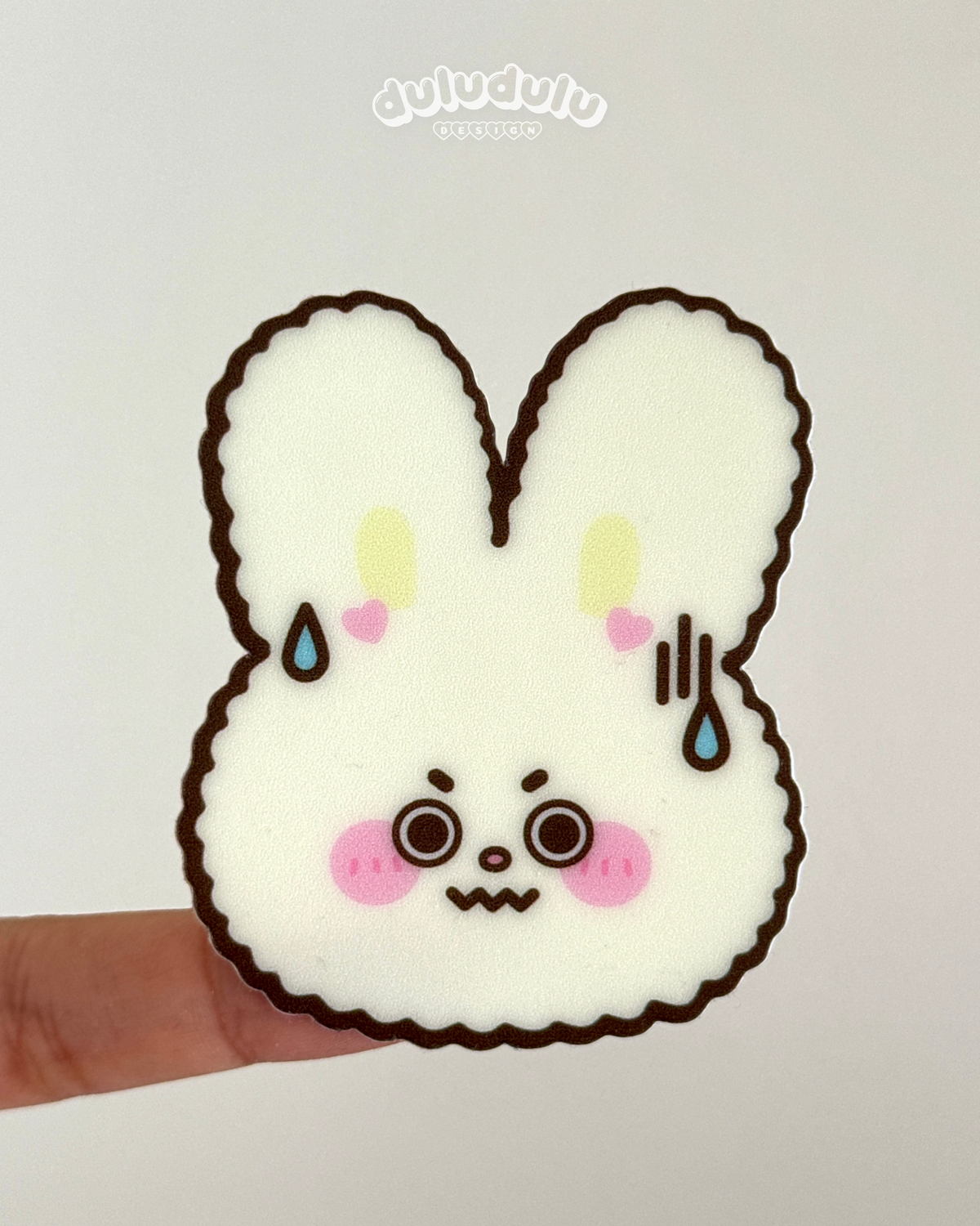anxious bunny waterproof sticker