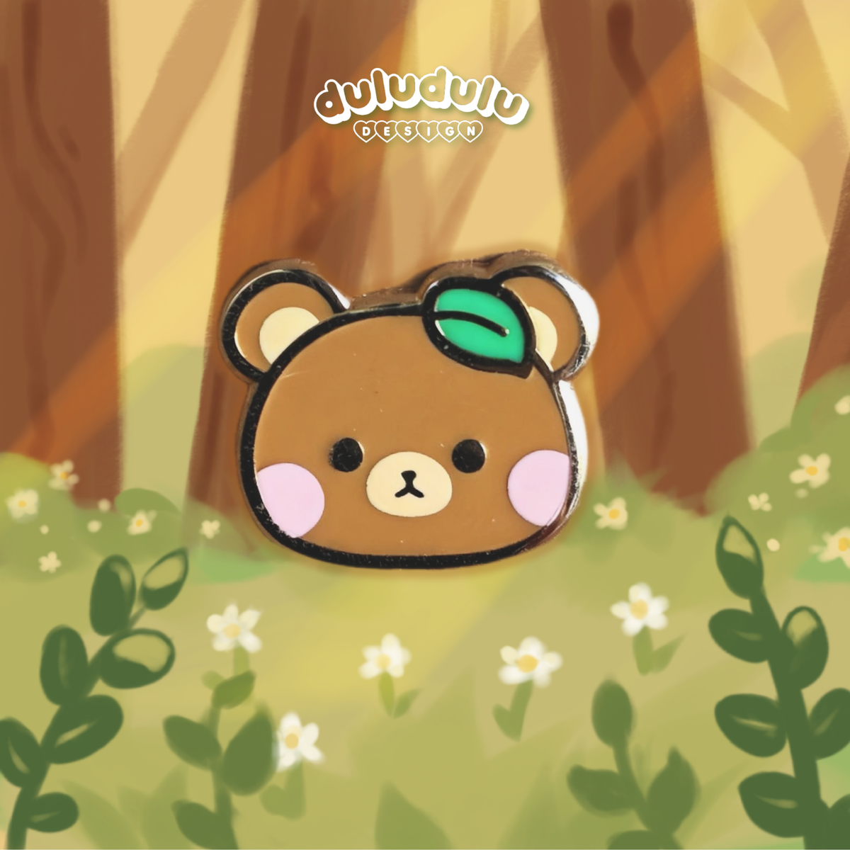 bear tiny enamel pin