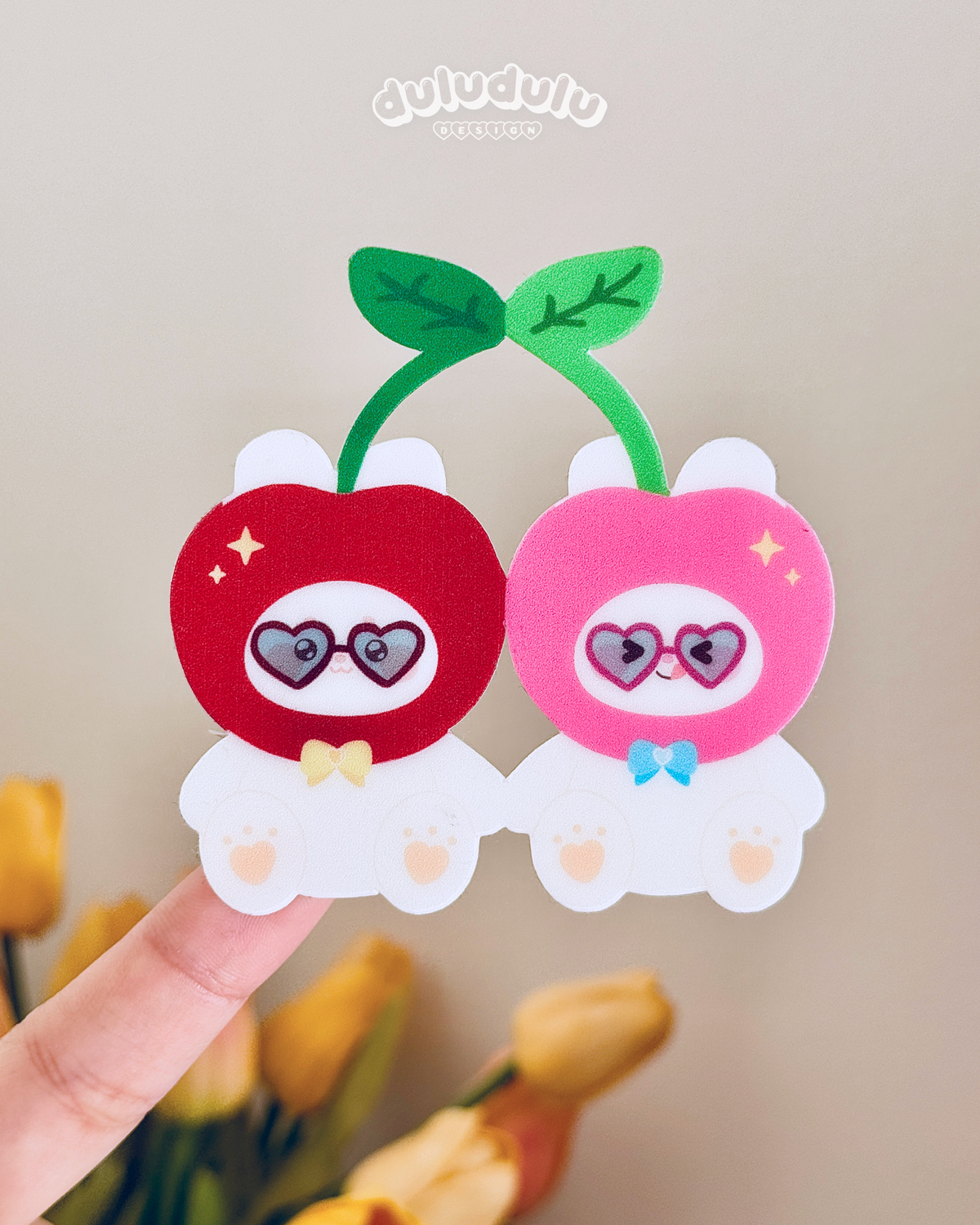 cherry bunny vinyl sticker