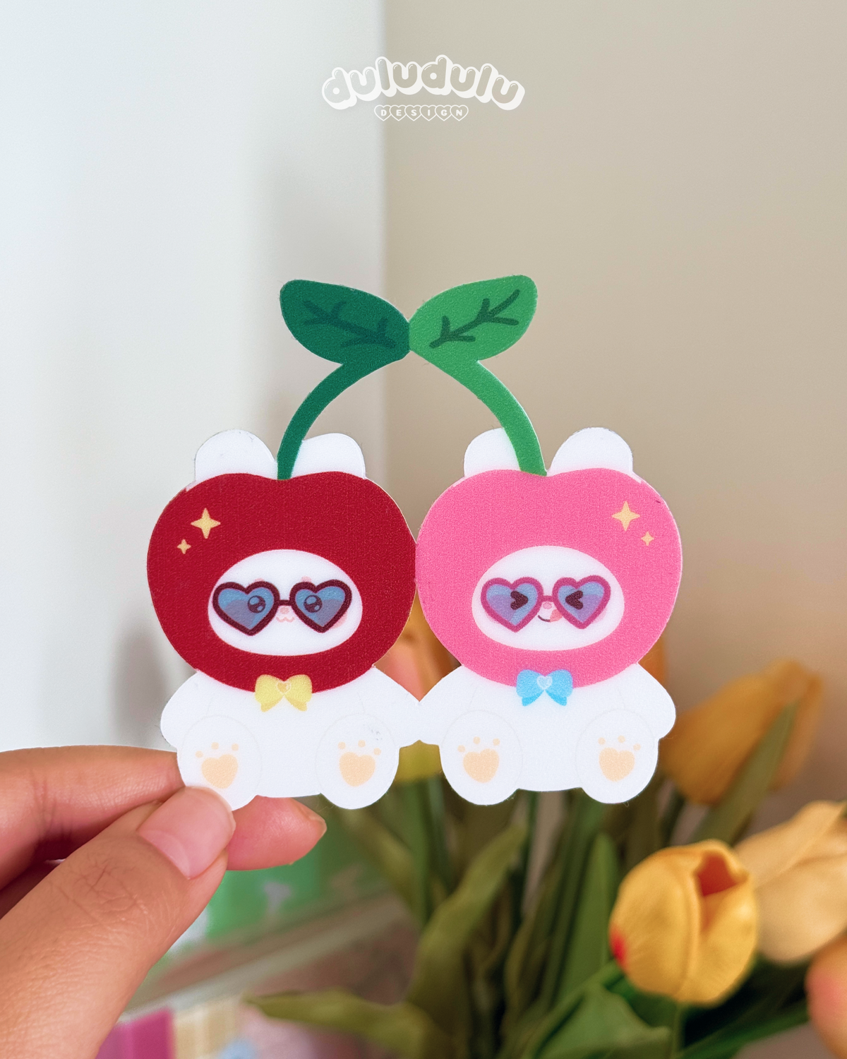 cherry rabbit waterproof sticker