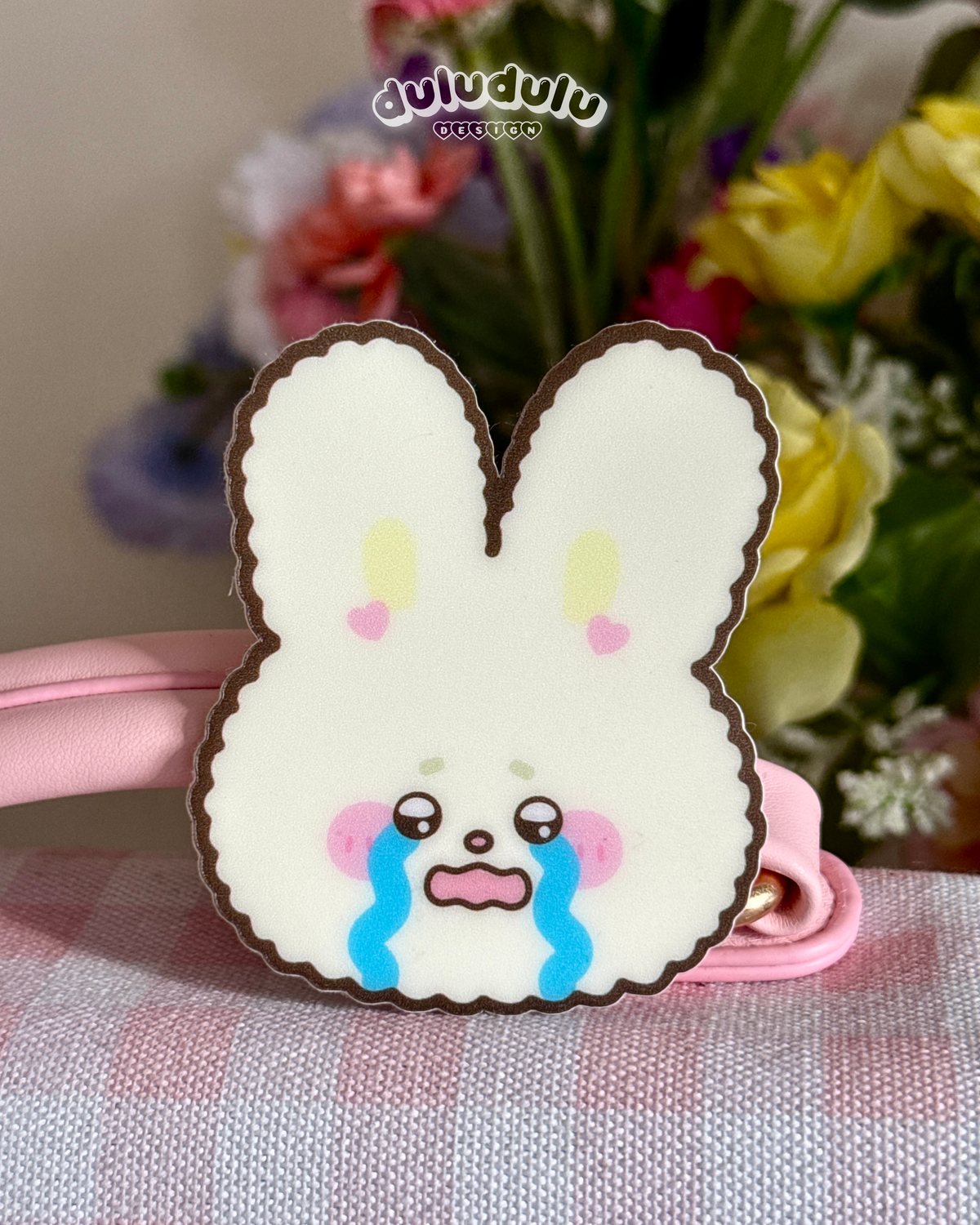 waterproof cute bunny crying sticker 