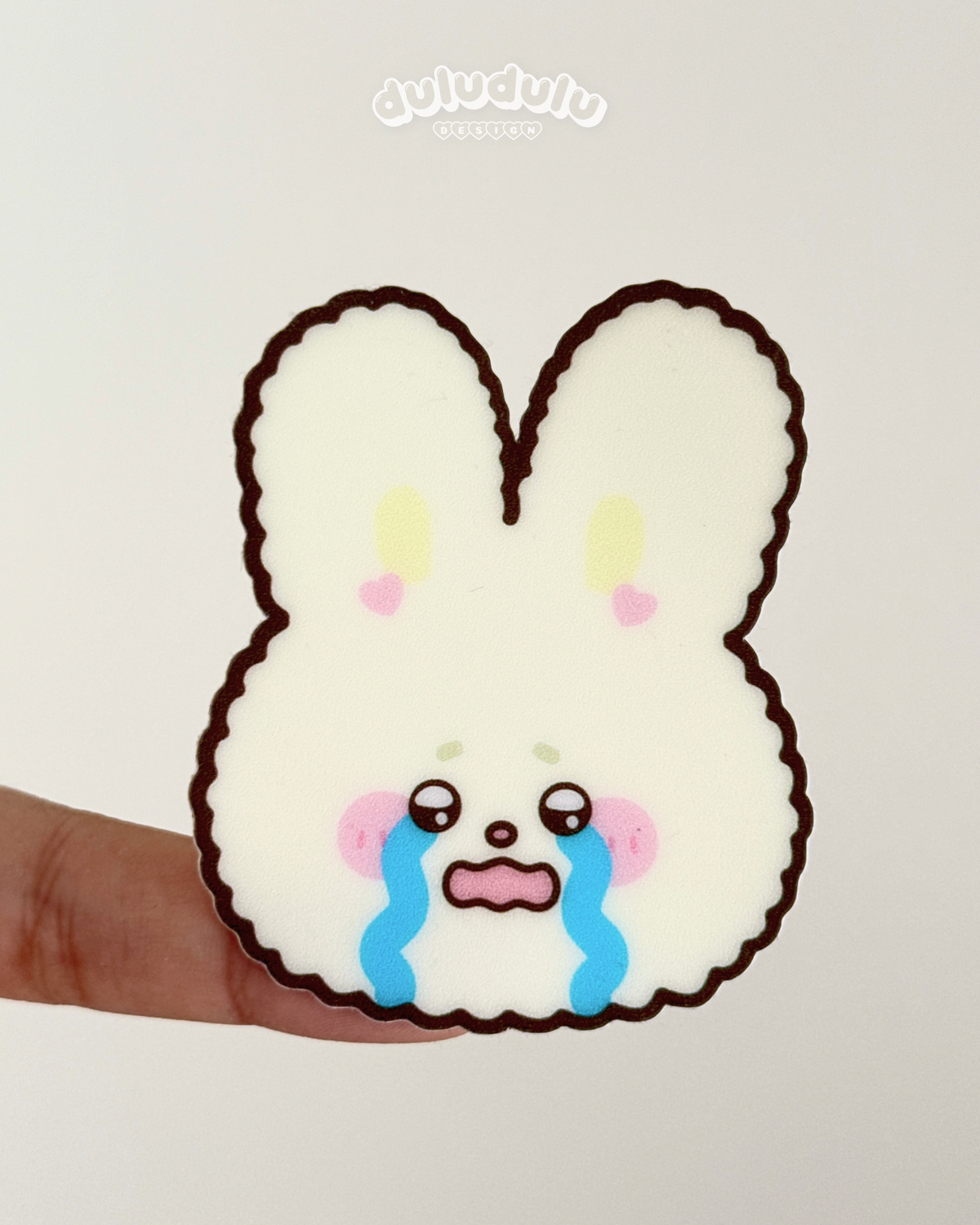 crying bunny waterproof sticker