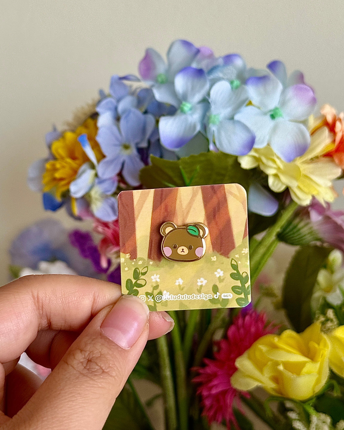 cute bear enamel pin