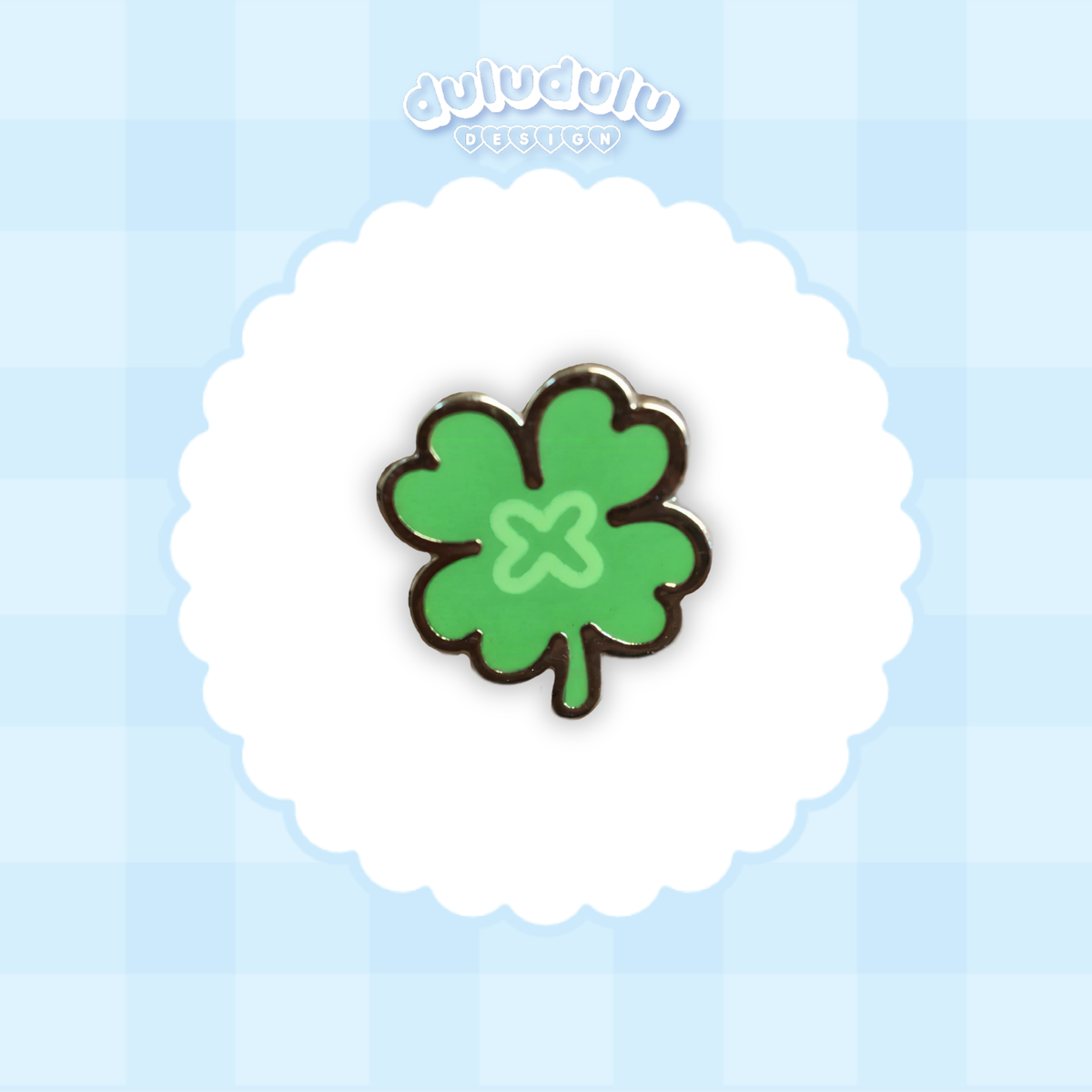 four leaf clover mini enamel pin