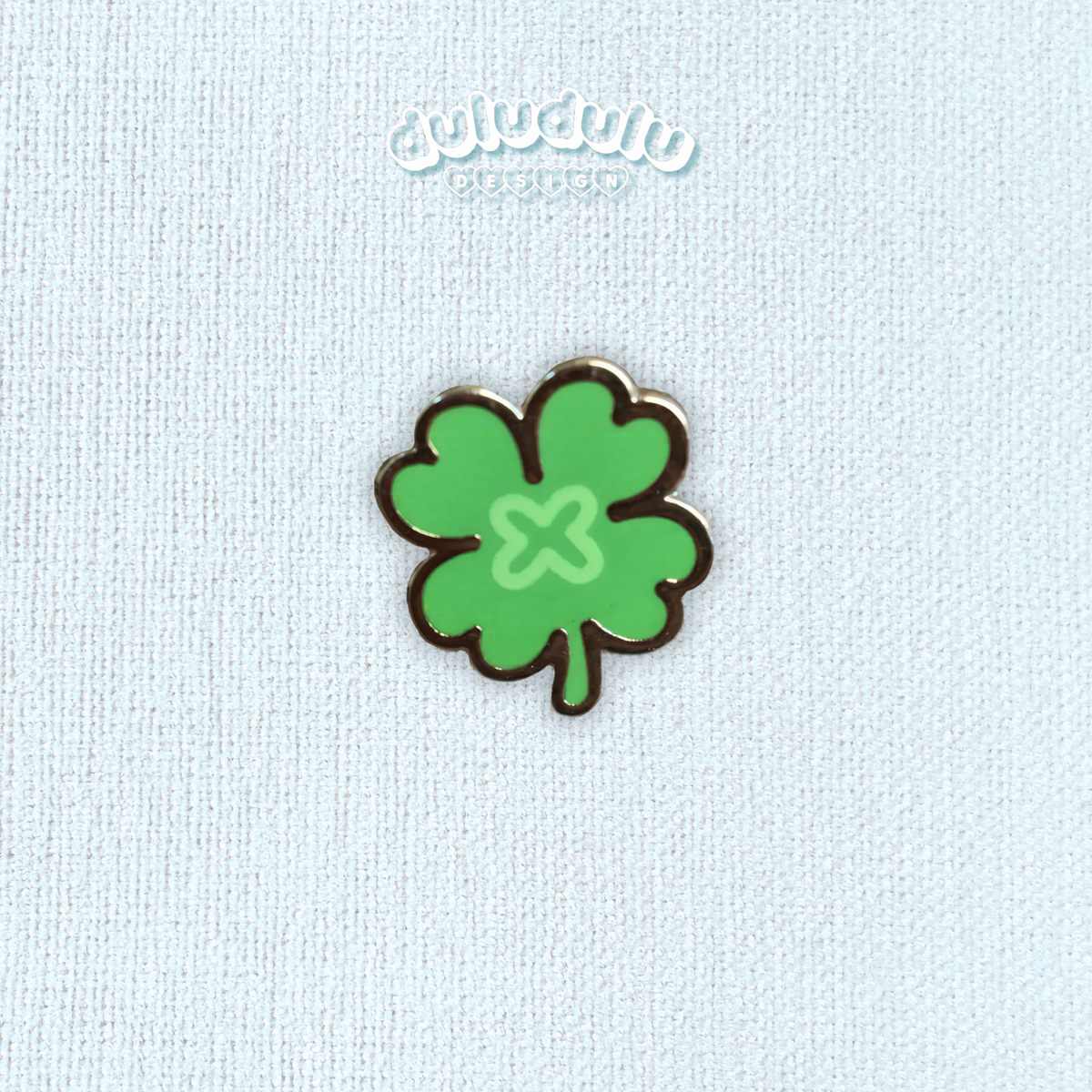 four leaf clover tiny enamel pin