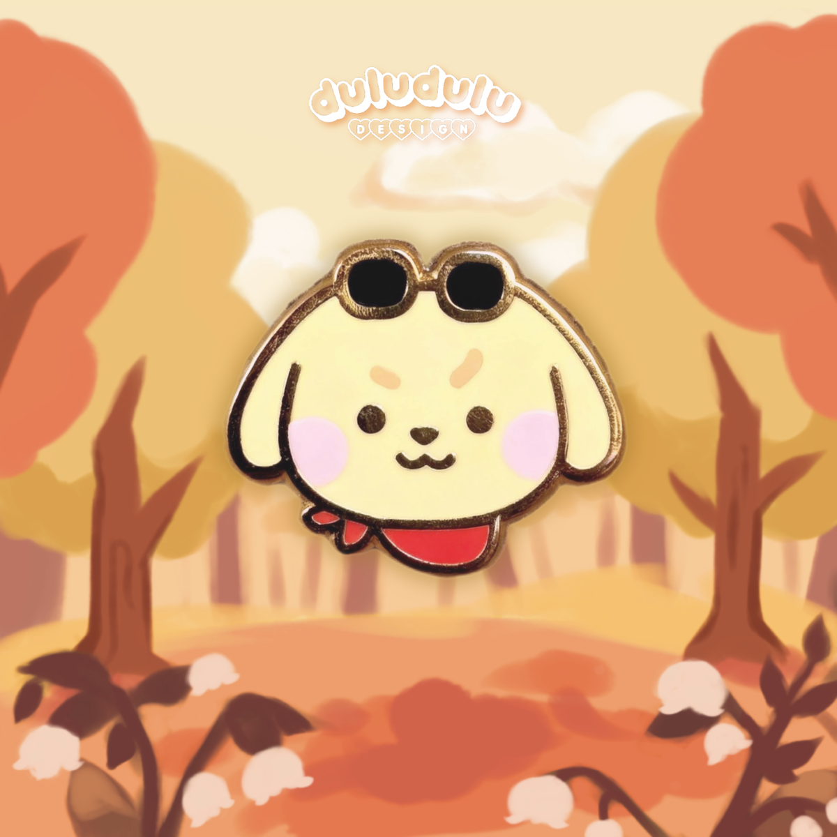 happy dog mini enamel pin 