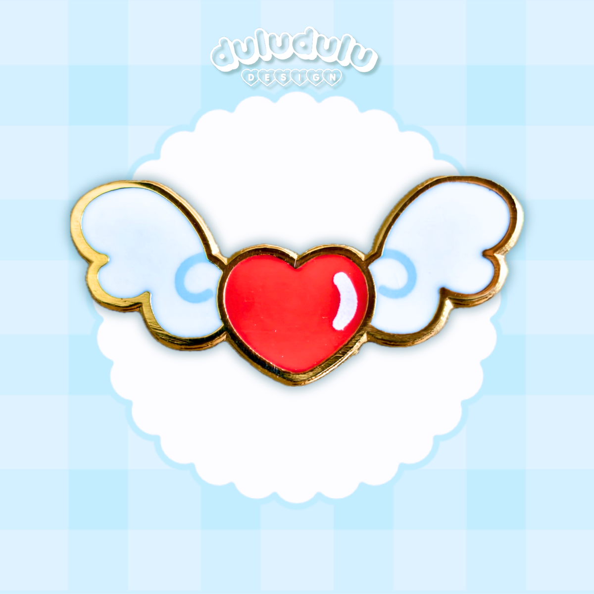heart wing tiny enamel pin, perfect as a filler pin for ita bags