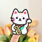 lucky cat waterproof vinyl sticker
