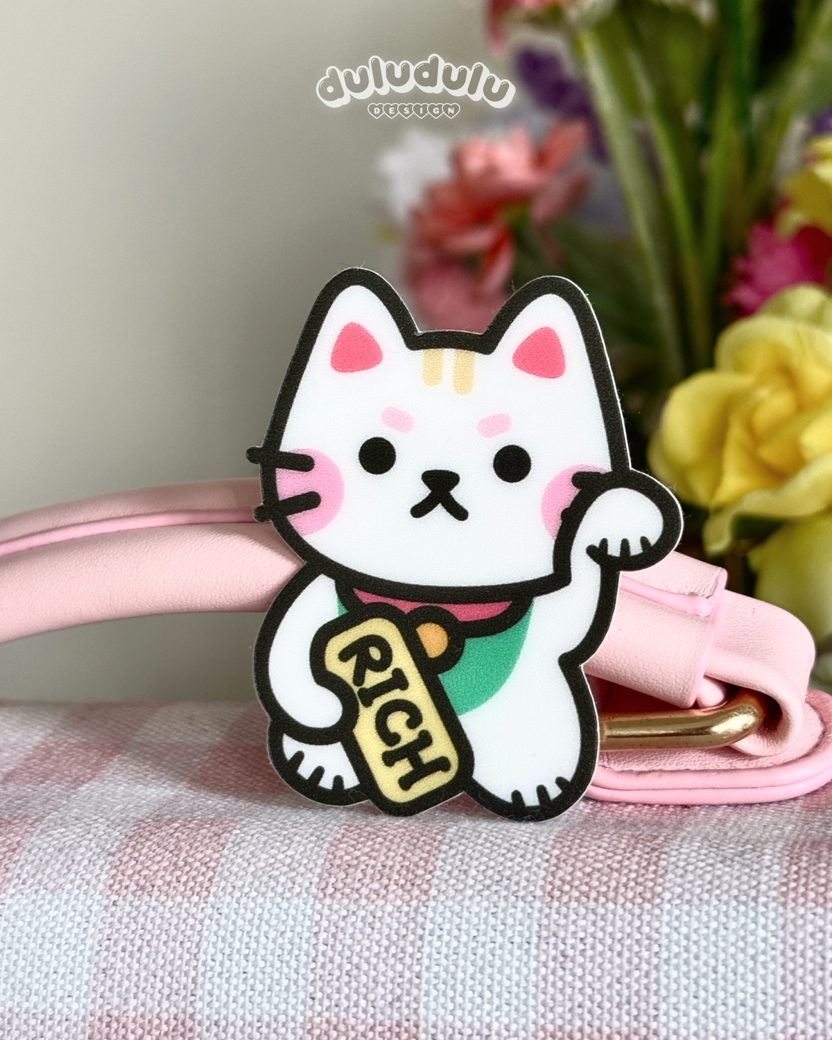 lucky cat waterproof vinyl sticker