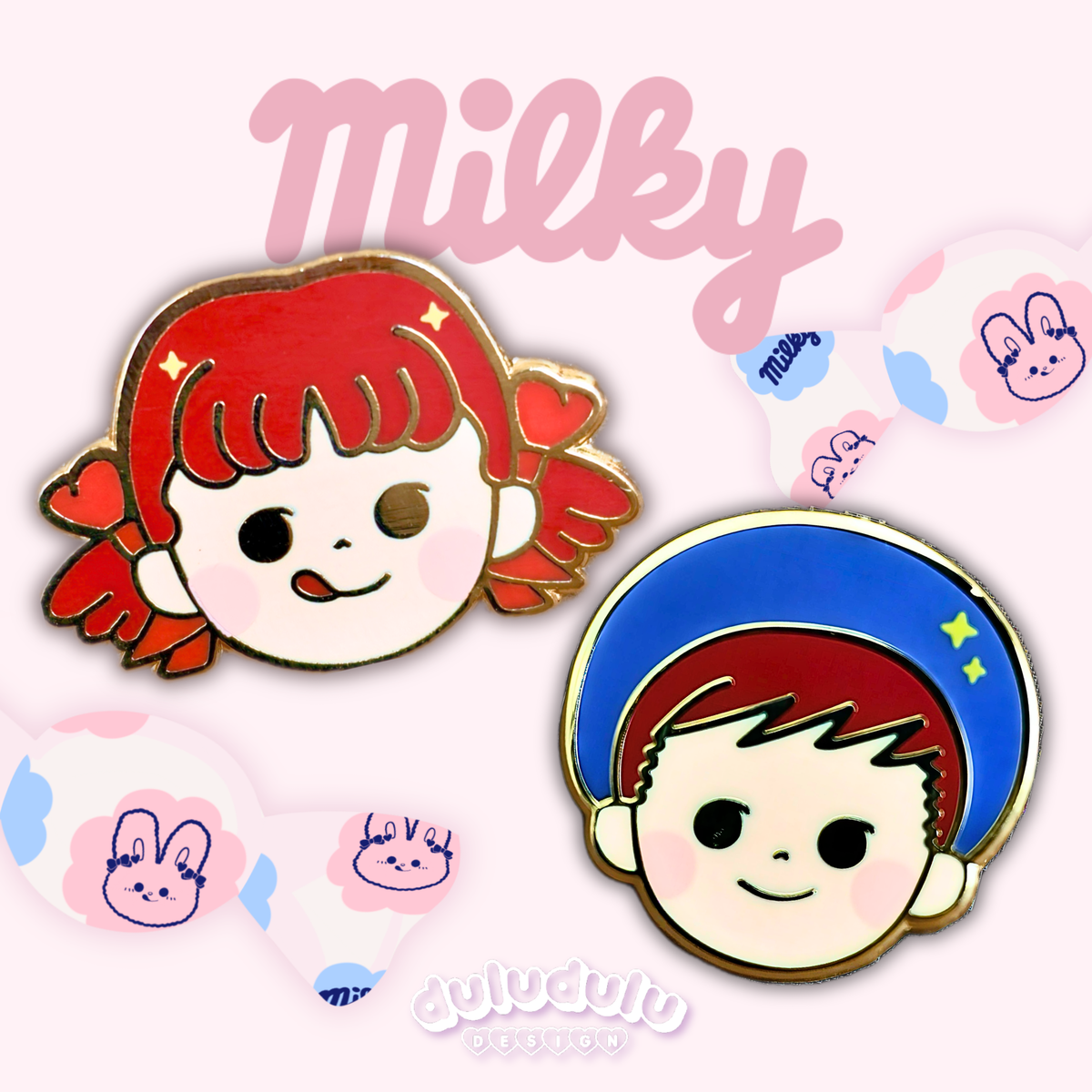 Milky Candy Peko & Poko Mini Enamel Pin