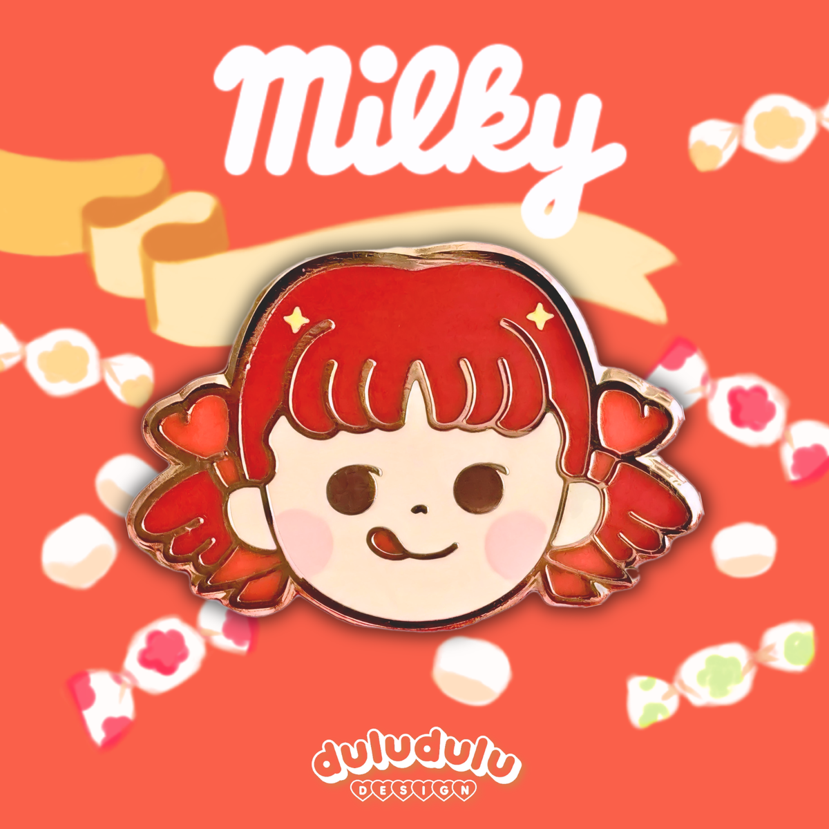 Peko from milky candy as an enamel pin