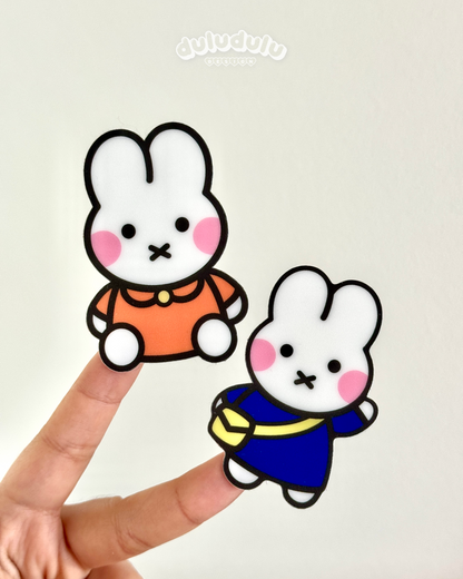 orange miffy and blue miffy vinyl stickers
