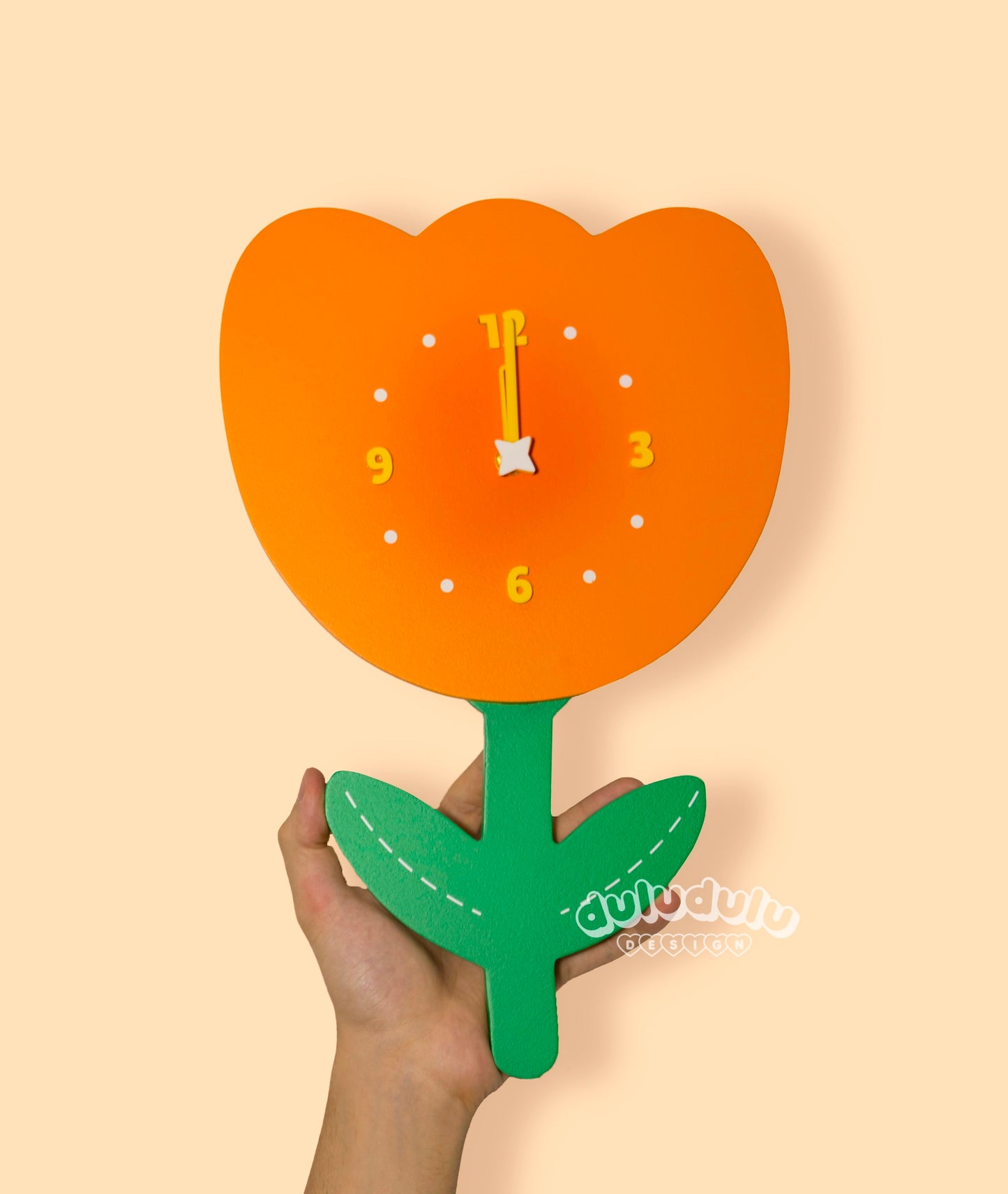 Orange Tulip Clock