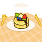 pancake mini pin on an illustrated background